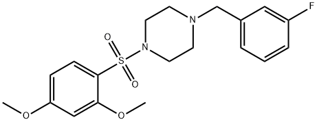 1-(2,4-dimethoxyphenyl)sulfonyl-4-[(3-fluorophenyl)methyl]piperazine 化学構造式