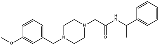 2-[4-[(3-methoxyphenyl)methyl]piperazin-1-yl]-N-(1-phenylethyl)acetamide 化学構造式