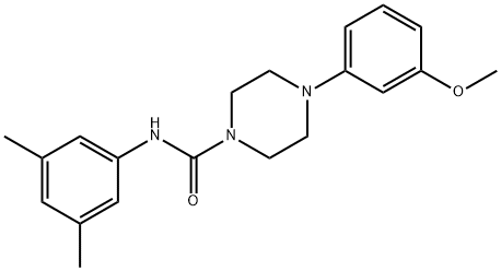 N-(3,5-dimethylphenyl)-4-(3-methoxyphenyl)piperazine-1-carboxamide 结构式