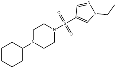 1-cyclohexyl-4-(1-ethylpyrazol-4-yl)sulfonylpiperazine Structure