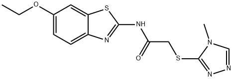 N-(6-ethoxy-1,3-benzothiazol-2-yl)-2-[(4-methyl-1,2,4-triazol-3-yl)sulfanyl]acetamide,905499-79-8,结构式