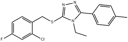 3-[(2-chloro-4-fluorophenyl)methylsulfanyl]-4-ethyl-5-(4-methylphenyl)-1,2,4-triazole Structure