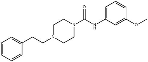 N-(3-methoxyphenyl)-4-(2-phenylethyl)piperazine-1-carboxamide 化学構造式