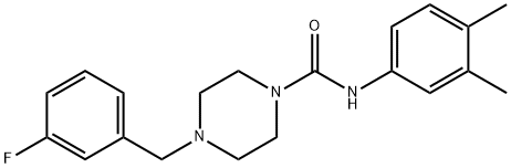 N-(3,4-dimethylphenyl)-4-[(3-fluorophenyl)methyl]piperazine-1-carboxamide Struktur