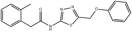 2-(2-methylphenyl)-N-[5-(phenoxymethyl)-1,3,4-thiadiazol-2-yl]acetamide 化学構造式