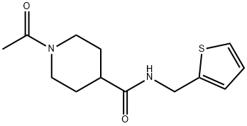 1-acetyl-N-(thiophen-2-ylmethyl)piperidine-4-carboxamide 化学構造式