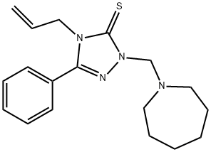 2-(azepan-1-ylmethyl)-5-phenyl-4-prop-2-enyl-1,2,4-triazole-3-thione Struktur