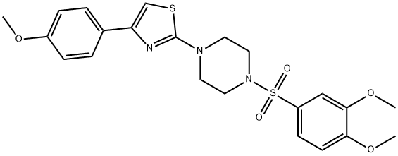 2-[4-(3,4-dimethoxyphenyl)sulfonylpiperazin-1-yl]-4-(4-methoxyphenyl)-1,3-thiazole Structure