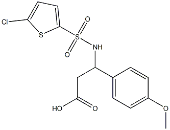 3-[(5-chlorothiophen-2-yl)sulfonylamino]-3-(4-methoxyphenyl)propanoic acid 化学構造式