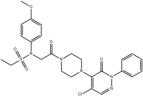 N-[2-[4-(5-chloro-3-oxo-2-phenylpyridazin-4-yl)piperazin-1-yl]-2-oxoethyl]-N-(4-methoxyphenyl)ethanesulfonamide Struktur