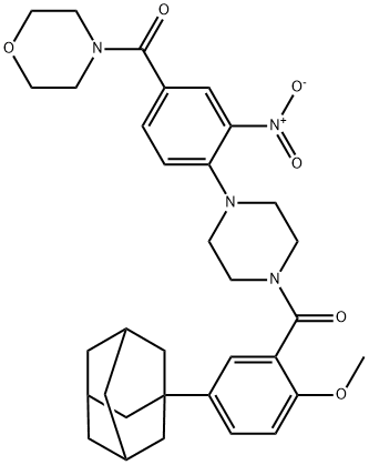 [4-[4-[5-(1-adamantyl)-2-methoxybenzoyl]piperazin-1-yl]-3-nitrophenyl]-morpholin-4-ylmethanone,909246-09-9,结构式