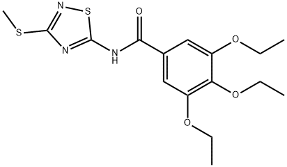 3,4,5-triethoxy-N-(3-methylsulfanyl-1,2,4-thiadiazol-5-yl)benzamide Struktur
