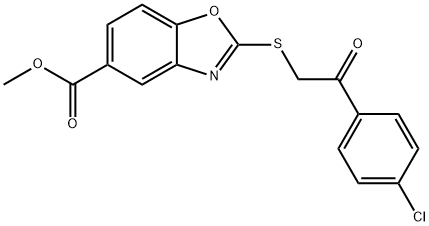 methyl 2-[2-(4-chlorophenyl)-2-oxoethyl]sulfanyl-1,3-benzoxazole-5-carboxylate Structure