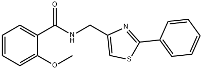 2-methoxy-N-[(2-phenyl-1,3-thiazol-4-yl)methyl]benzamide Struktur