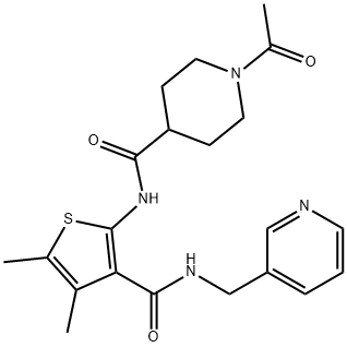 1-acetyl-N-[4,5-dimethyl-3-(pyridin-3-ylmethylcarbamoyl)thiophen-2-yl]piperidine-4-carboxamide Structure