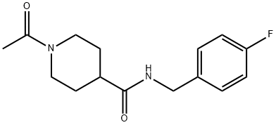 1-acetyl-N-[(4-fluorophenyl)methyl]piperidine-4-carboxamide 结构式