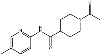 1-acetyl-N-(5-methylpyridin-2-yl)piperidine-4-carboxamide,915904-04-0,结构式