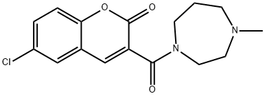 6-chloro-3-(4-methyl-1,4-diazepane-1-carbonyl)chromen-2-one,915904-06-2,结构式