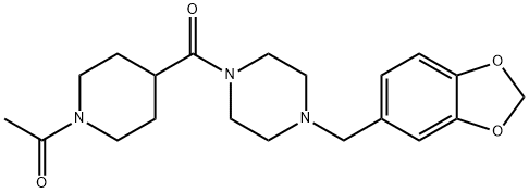 1-[4-[4-(1,3-benzodioxol-5-ylmethyl)piperazine-1-carbonyl]piperidin-1-yl]ethanone Structure