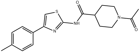 1-acetyl-N-[4-(4-methylphenyl)-1,3-thiazol-2-yl]piperidine-4-carboxamide Structure