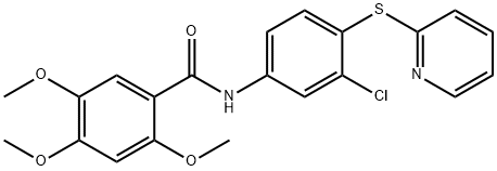 N-(3-chloro-4-pyridin-2-ylsulfanylphenyl)-2,4,5-trimethoxybenzamide Struktur