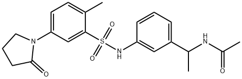 N-[1-[3-[[2-methyl-5-(2-oxopyrrolidin-1-yl)phenyl]sulfonylamino]phenyl]ethyl]acetamide Structure