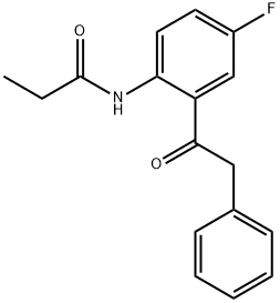 N-[4-fluoro-2-(2-phenylacetyl)phenyl]propanamide Struktur