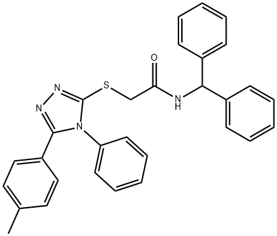 N-benzhydryl-2-[[5-(4-methylphenyl)-4-phenyl-1,2,4-triazol-3-yl]sulfanyl]acetamide,924826-32-4,结构式