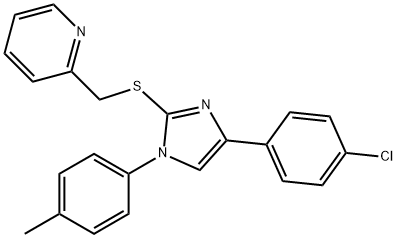 2-[[4-(4-chlorophenyl)-1-(4-methylphenyl)imidazol-2-yl]sulfanylmethyl]pyridine 化学構造式