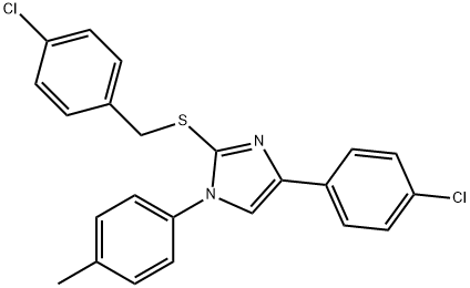 4-(4-chlorophenyl)-2-[(4-chlorophenyl)methylsulfanyl]-1-(4-methylphenyl)imidazole,924829-37-8,结构式