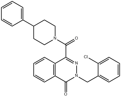 2-[(2-chlorophenyl)methyl]-4-(4-phenylpiperidine-1-carbonyl)phthalazin-1-one Structure