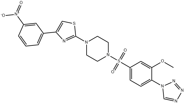 924829-71-0 2-[4-[3-methoxy-4-(tetrazol-1-yl)phenyl]sulfonylpiperazin-1-yl]-4-(3-nitrophenyl)-1,3-thiazole