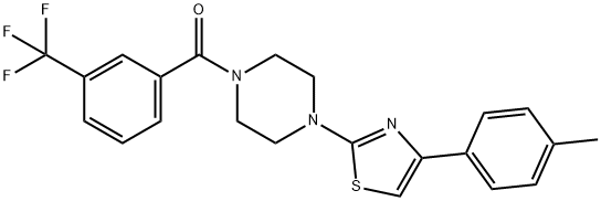 [4-[4-(4-methylphenyl)-1,3-thiazol-2-yl]piperazin-1-yl]-[3-(trifluoromethyl)phenyl]methanone 结构式
