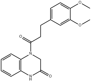 4-[3-(3,4-dimethoxyphenyl)propanoyl]-1,3-dihydroquinoxalin-2-one 结构式