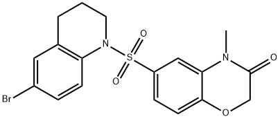 6-[(6-bromo-3,4-dihydro-2H-quinolin-1-yl)sulfonyl]-4-methyl-1,4-benzoxazin-3-one Struktur