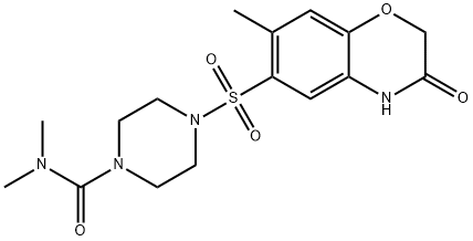 N,N-dimethyl-4-[(7-methyl-3-oxo-4H-1,4-benzoxazin-6-yl)sulfonyl]piperazine-1-carboxamide,924835-47-2,结构式