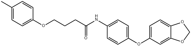 N-[4-(1,3-benzodioxol-5-yloxy)phenyl]-4-(4-methylphenoxy)butanamide,924841-90-7,结构式