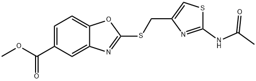 methyl 2-[(2-acetamido-1,3-thiazol-4-yl)methylsulfanyl]-1,3-benzoxazole-5-carboxylate|