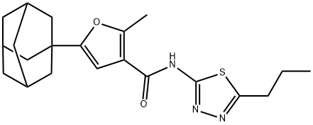 5-(1-adamantyl)-2-methyl-N-(5-propyl-1,3,4-thiadiazol-2-yl)furan-3-carboxamide Structure