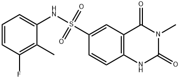 N-(3-fluoro-2-methylphenyl)-3-methyl-2,4-dioxo-1H-quinazoline-6-sulfonamide Structure