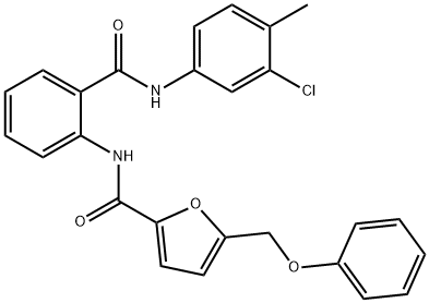 N-[2-[(3-chloro-4-methylphenyl)carbamoyl]phenyl]-5-(phenoxymethyl)furan-2-carboxamide Structure