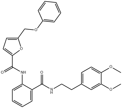 N-[2-[2-(3,4-dimethoxyphenyl)ethylcarbamoyl]phenyl]-5-(phenoxymethyl)furan-2-carboxamide Structure