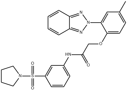 2-[2-(benzotriazol-2-yl)-4-methylphenoxy]-N-(3-pyrrolidin-1-ylsulfonylphenyl)acetamide Structure