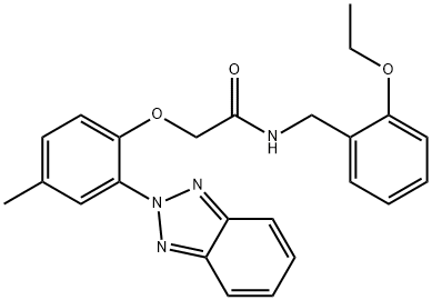 2-[2-(benzotriazol-2-yl)-4-methylphenoxy]-N-[(2-ethoxyphenyl)methyl]acetamide Structure