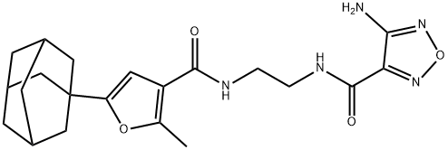 N-[2-[[5-(1-adamantyl)-2-methylfuran-3-carbonyl]amino]ethyl]-4-amino-1,2,5-oxadiazole-3-carboxamide Structure