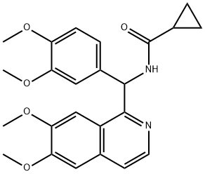 N-[(6,7-dimethoxyisoquinolin-1-yl)-(3,4-dimethoxyphenyl)methyl]cyclopropanecarboxamide Struktur