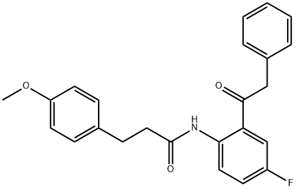 N-[4-fluoro-2-(2-phenylacetyl)phenyl]-3-(4-methoxyphenyl)propanamide 结构式
