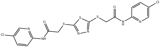 N-(5-chloropyridin-2-yl)-2-[[5-[2-[(5-chloropyridin-2-yl)amino]-2-oxoethyl]sulfanyl-1,3,4-thiadiazol-2-yl]sulfanyl]acetamide,925030-65-5,结构式