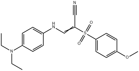 (Z)-3-[4-(diethylamino)anilino]-2-(4-methoxyphenyl)sulfonylprop-2-enenitrile Struktur