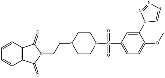 2-[2-[4-[4-methoxy-3-(tetrazol-1-yl)phenyl]sulfonylpiperazin-1-yl]ethyl]isoindole-1,3-dione Structure